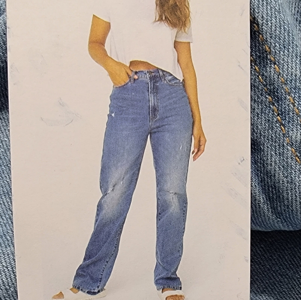 Celebrity Pink Hi-Rise Relaxed Straight Blue Jeans Size 5/27‎ - Picture 4 of 13